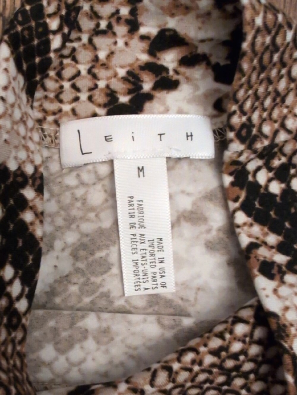 Leith Snake-Print Midi Dress in Brown Black Cream - Picture 2 of 4